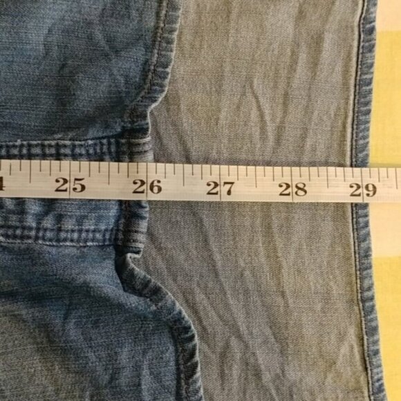 Staccato Women's Blue Chambray Western Designer Button Down Top Size L - Picture 6 of 7